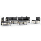 vidaXL Loungegrupp 7 delar med dynor antracit konstrotting 3186723