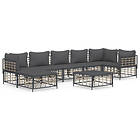 vidaXL Loungegrupp 8 delar med dynor antracit konstrotting 3186777