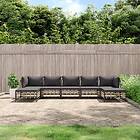vidaXL Loungegrupp 7 delar med dynor antracit konstrotting 3186783