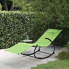 vidaXL Gungande solsäng grön stål och textilene 318115