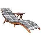 vidaXL Solsäng med bord och dyna massivt akaciaträ 3061601