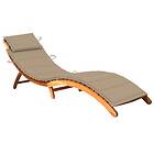 vidaXL Chaise longue med dyna massivt akaciaträ 3061575