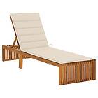 vidaXL Chaise longue med dyna massivt akaciaträ 3064151