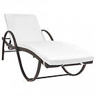 vidaXL Chaise longue med dyna konstrotting brun 42883