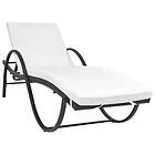 vidaXL Solsäng med dyna konstrotting svart 42884