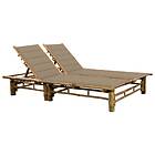 vidaXL Chaise longue med dynor 2 personer bambu 3063948