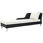 vidaXL Chaise longue med dyna konstrotting svart 44749