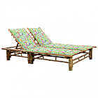 vidaXL Solseng med dynor 2 personer bambu 3063957