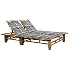 vidaXL Chaise longue med dynor 2 personer bambu 3063959