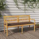 vidaXL Bataviabänk med taupe dyna 150 cm massiv teak 3100834