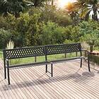 vidaXL Trädgårdsbench dubbel 246 cm svart stål 317131
