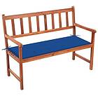 vidaXL Trädgårdsbench med dyna 120 cm massivt akaciaträ 3063778