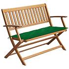 vidaXL Trädgårdsbench med dyna 120 cm massivt akaciaträ 3064259