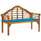 vidaXL Trädgårdsbench med dyna 135 cm massivt akaciaträ 3061408