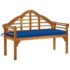 vidaXL Trädgårdsbench med dyna 135 cm massivt akaciaträ 3061429