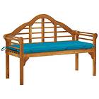 vidaXL Trädgårdsbench med dyna 135 cm massivt akaciaträ 3061423