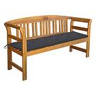 vidaXL Trädgårdsbench med dyna 157 cm massivt akaciaträ 3064281