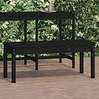 vidaXL Trädgårdsbench svart 109x44x45 cm massiv furu 824008