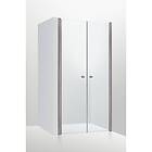 Duschbyggarna Duschdörr Duo De Luxe Dubbel 1000xx1900 mm / Krom / Bruntonat