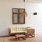 vidaXL Loungegrupp med dynor 5 delar massiv furu 3076602
