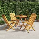 vidaXL Matgrupp för trädgården 5 delar massiv teak 3155027