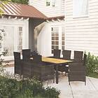 vidaXL Matgrupp för trädgården med dynor 9 delar konstrotting svart 3094838