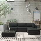 vidaXL Loungegrupp för trädgården med dynor 5 delar konstrotting svart 46784