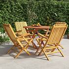 vidaXL Matryhmä för trädgården 5 delar massiv teak 3155019