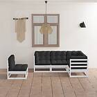 vidaXL Loungegrupp med dynor 5 delar massiv furu 3076625