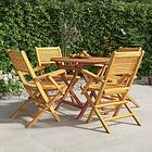 vidaXL Matryhmä för trädgården 5 delar massiv teak 3155023