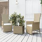 vidaXL Loungegrupp för trädgården 3 delar beige konstrotting&stål 3157663