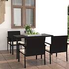 vidaXL Matgrupp för trädgården 5 delar konstrotting svart 3065707
