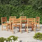 vidaXL Matgrupp för trädgården 7 delar massiv teak 3157188