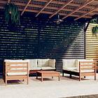 vidaXL Loungegrupp med dynor 7 delar massiv furu 3096253