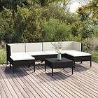 vidaXL Loungegrupp för trädgården med dynor 7 delar konstrotting svart 3094536
