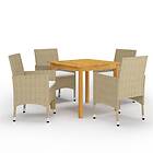 vidaXL Matgrupp för trädgården 5 delar beige 3067673