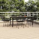 vidaXL Matgrupp för trädgården 7 delar svart konstrotting 3157871