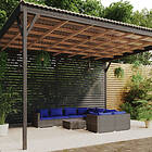 vidaXL Loungegrupp för trädgården med dynor 9 delar konstrotting grå 3102750