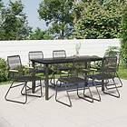 vidaXL Matgrupp för trädgården 7 delar svart PVC-rotting 3156573