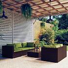 vidaXL Loungegrupp för trädgården med dynor 6 delar konstrotting brun 3101492
