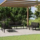 vidaXL Loungegrupp för trädgården 6 delar med dynor aluminium antracit 3107802