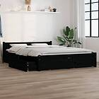 vidaXL Bed Frame med lådor svart 150x200 cm 3103568