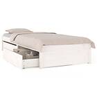 vidaXL Bed Frame med lådor vit 90x190 cm 3103459