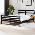 vidaXL Sängynrunko svart massiv furu 135x190 cm dubbel 3103692
