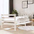 vidaXL Bed Frame vit massivt trä 90x190 cm 3FT 3100620