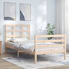 vidaXL Bed Frame med huvudgavel 100x200 cm massivt trä 3193976