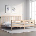 vidaXL Bed Frame med huvudgavel massivt trä 3193806