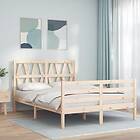 vidaXL Bed Frame med huvudgavel 140x200 cm massivt trä 3194376