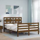 vidaXL Bed Frame med huvudgavel honungsbrun 140x200 cm massivt trä 3194444