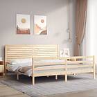 vidaXL Bed Frame med huvudgavel 200x200 cm massivt trä 3195046